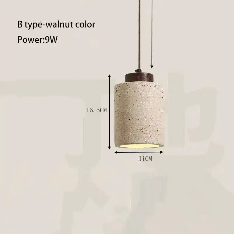 Yellow LED pendant chandelier Decorbites in retro Nordic style with concrete cylinder shade on Tampa Home & Garden Store