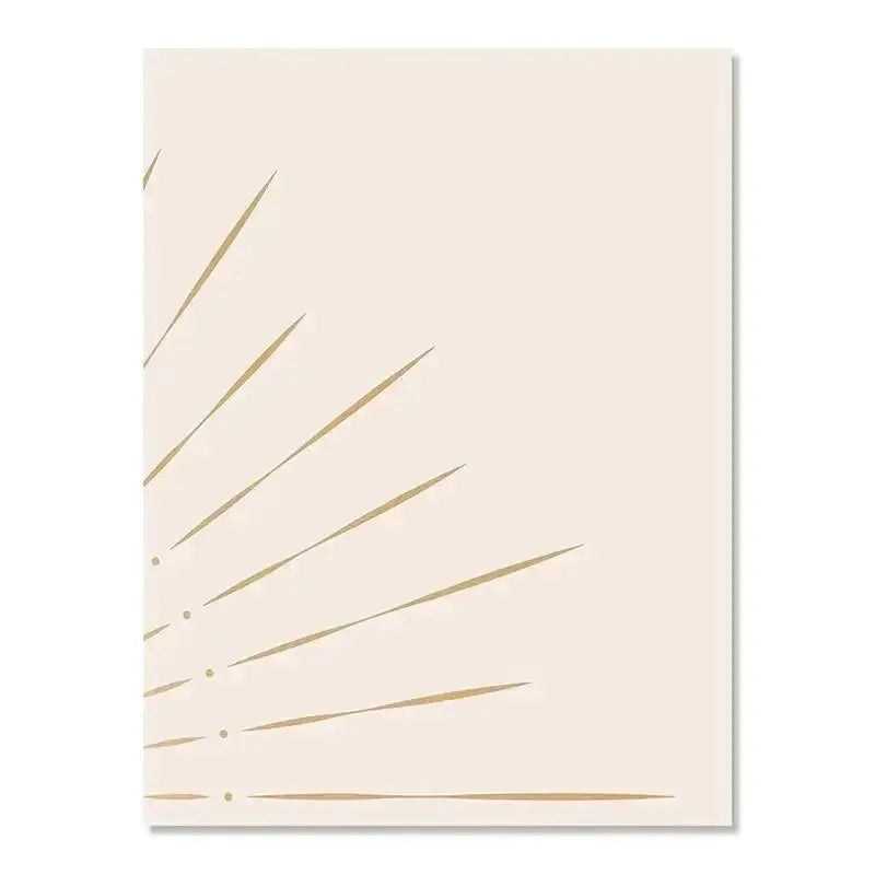 Yellow Sun Rising on the Horizon wall art poster with beige background and gold rays on Tampa Home & Garden Store