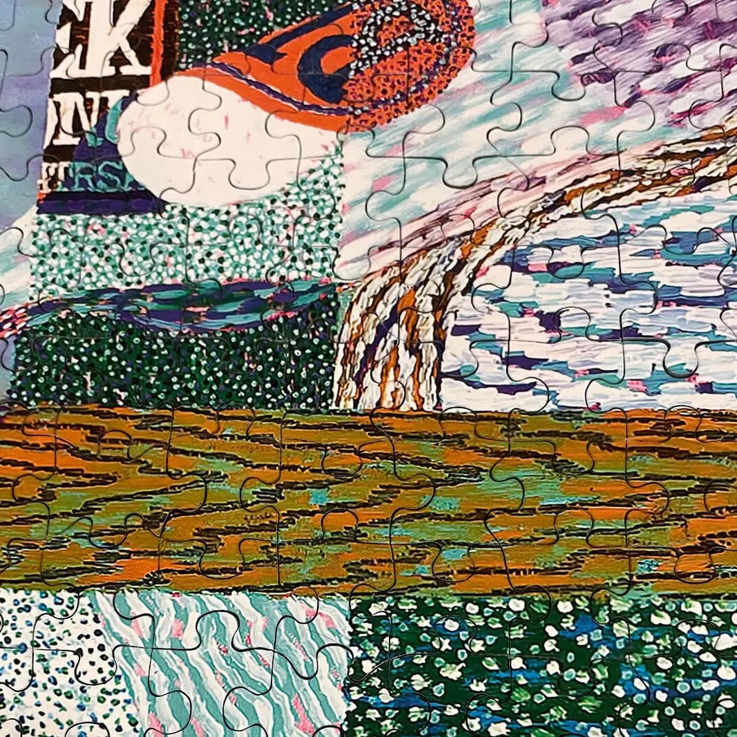 Hearth Ben Degen 1000-piece jigsaw puzzle by Lininus Puzzles, colorful abstract coastal scene on Tampa Home & Garden Store