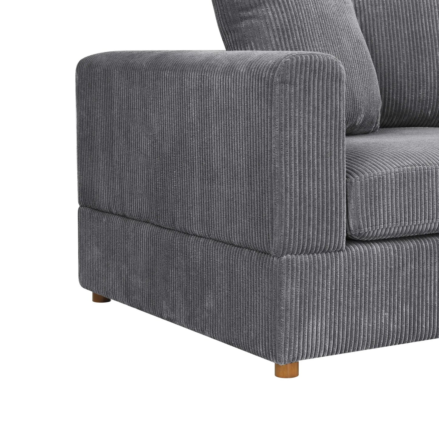 Haven 6 Piece Modular Sectional gray corduroy with wooden legs Unique Piece Furniture on Tampa Home & Garden Store