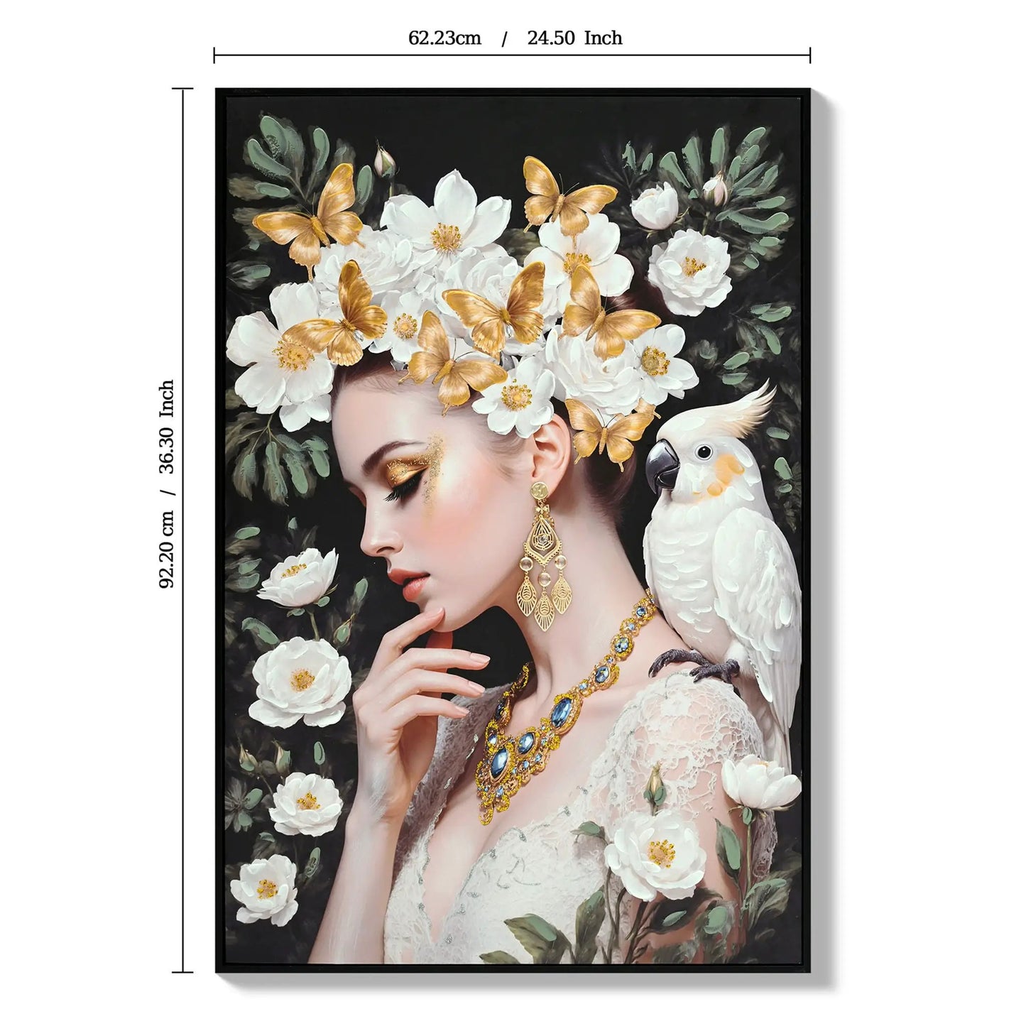Canvas Art Beauty Lady floral ivory and gold by Unique Piece Furniture on Tampa Home & Garden Store