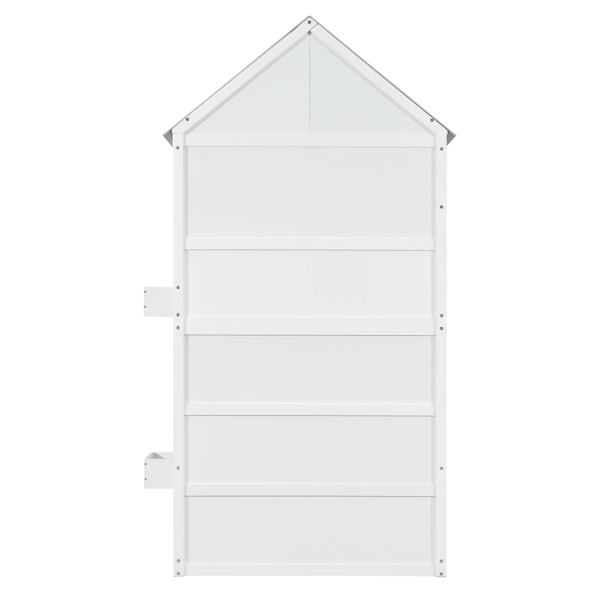 Twin Over Twin House Bunk Bed white wood frame by HouseOfZazla on Tampa Home & Garden Store