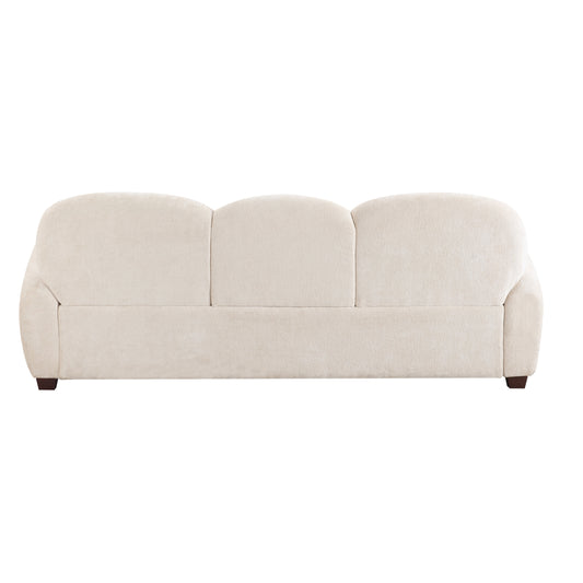 78 in modern boucle 3-seat sofa beige with 3 pillows by HouseOfZazla on Tampa Home & Garden Store