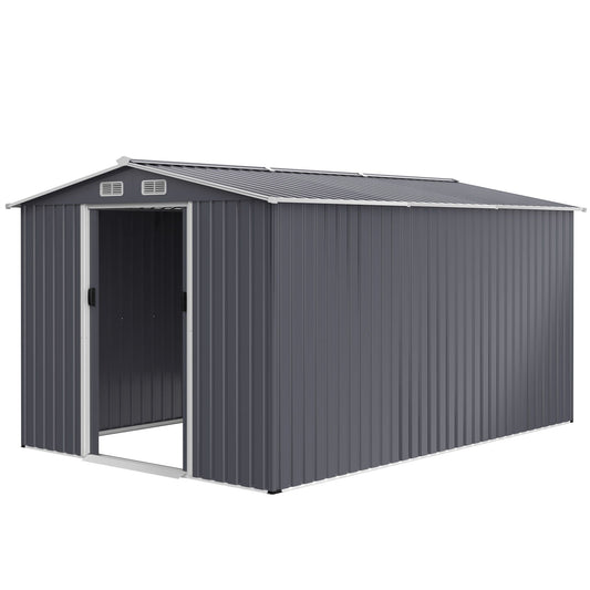 Large Metal Storage Shed and Heavy Sliding Doors