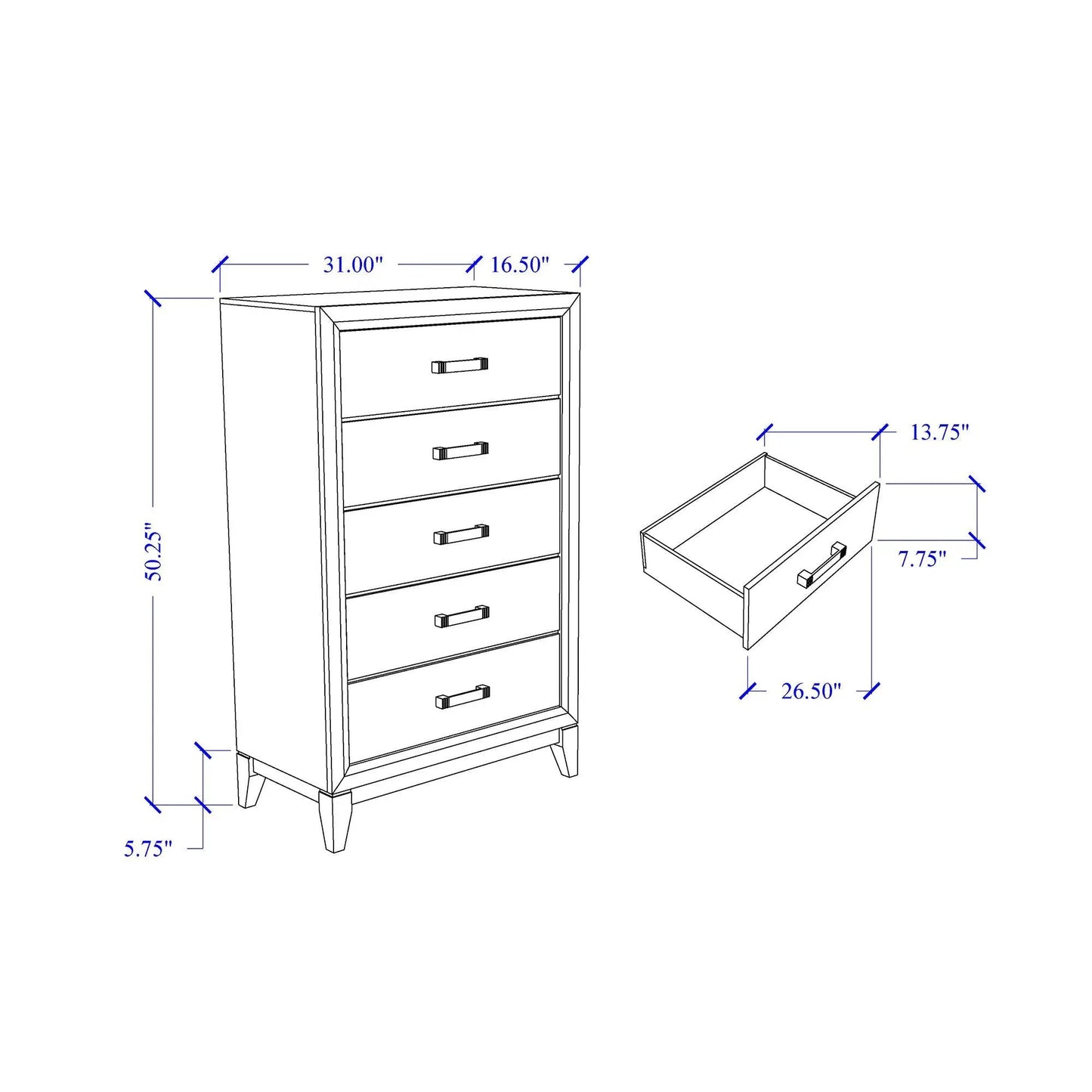 Mirage Chest with Elegant Finish and Storage