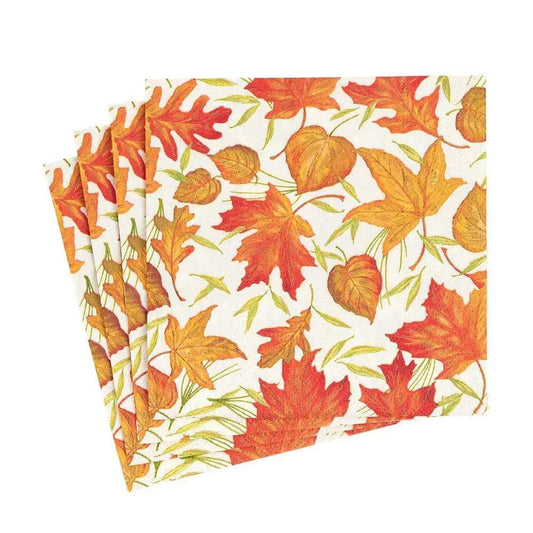 Woodland Leaves Ivory Luncheon Napkins 3-pack by The Country Christmas Loft on Tampa Home & Garden Store