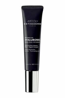 Institut Esthederm Intensive Hyaluronic Eye Serum 15ml tube in dark navy with silver cap on Tampa Home & Garden Store