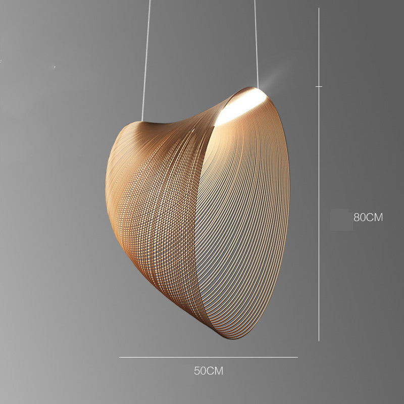 Nordic Wood Dining Room Chandelier with Warm Light, natural wood slatted pendant by Decorbites on Tampa Home & Garden Store