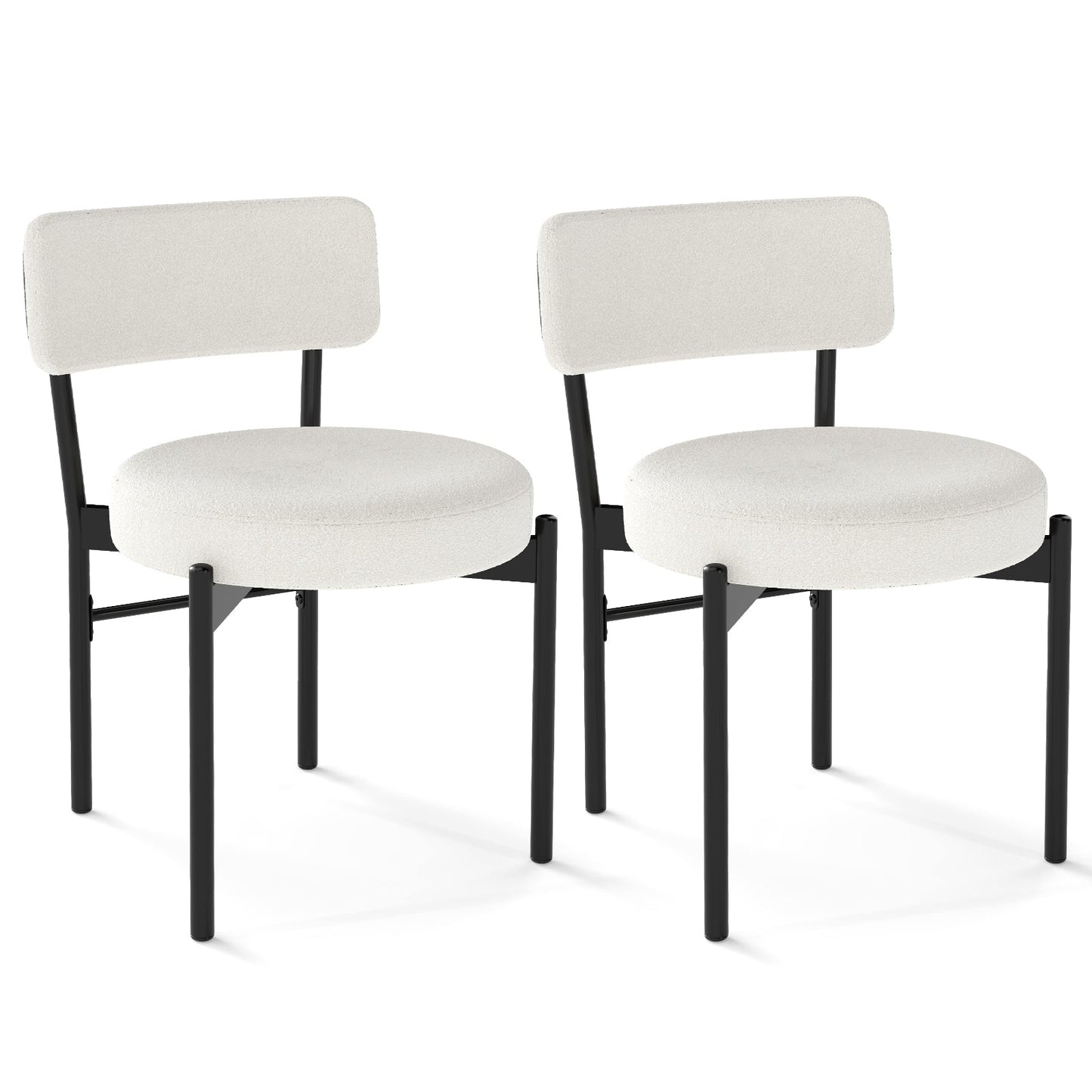 Juego de 2 sillas de comedor con respaldo curvo y asiento acolchado - Gris