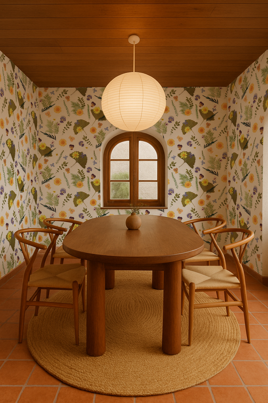 Pressed Fresh Version 01 Wallpaper, yellow and lavender - Tampa Home & Garden Store