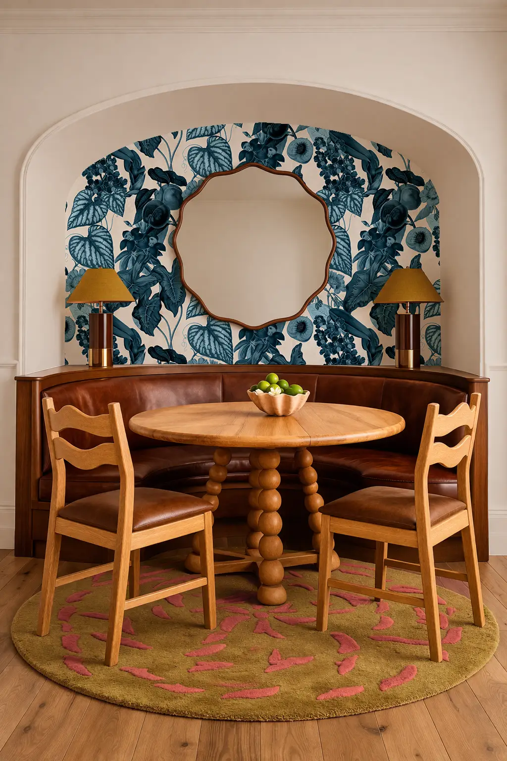 Cali Tropicale Wallpaper off white and blue tropical leaf pattern Samantha Santana Creative on Tampa Home & Garden Store