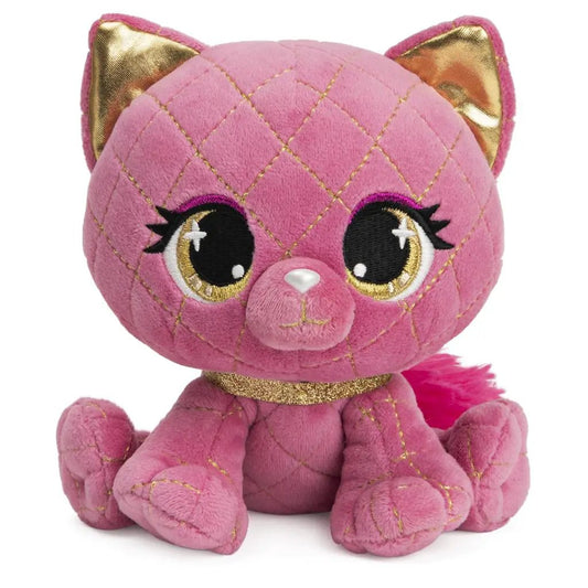P.Lushes Pets Madame Purrnel pink quilted plush cat with gold ears and collar on Tampa Home & Garden Store