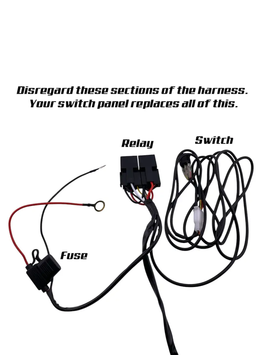 12-gang RGB switch panel with Bluetooth app wiring kit including relay, fuse, and switch on Tampa Home & Garden Store