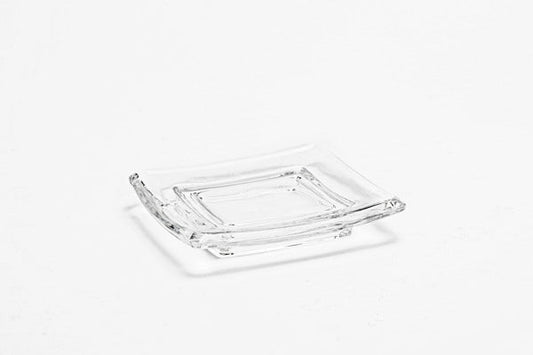 Plaque de pilier carrée en verre - 12 cm