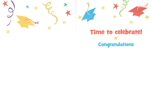 Graduation card You Did It Congratulations with caps and confetti Time to celebrate on Tampa Home & Garden Store