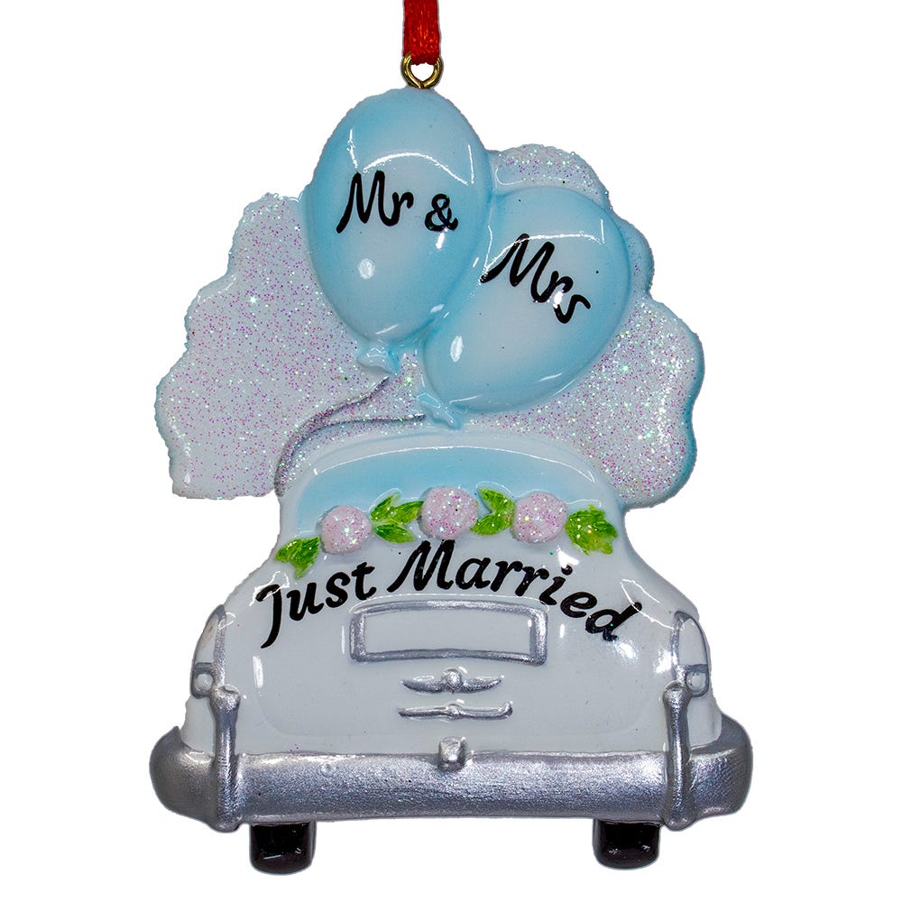 Ornement de voiture de mariage « Monsieur et Madame Jeunes Mariés »