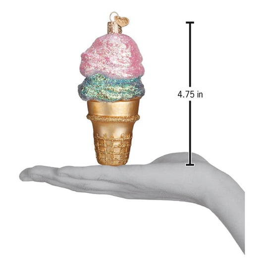 Double Dip Ice Cream Glass Ornament - Tampa Home & Garden Store