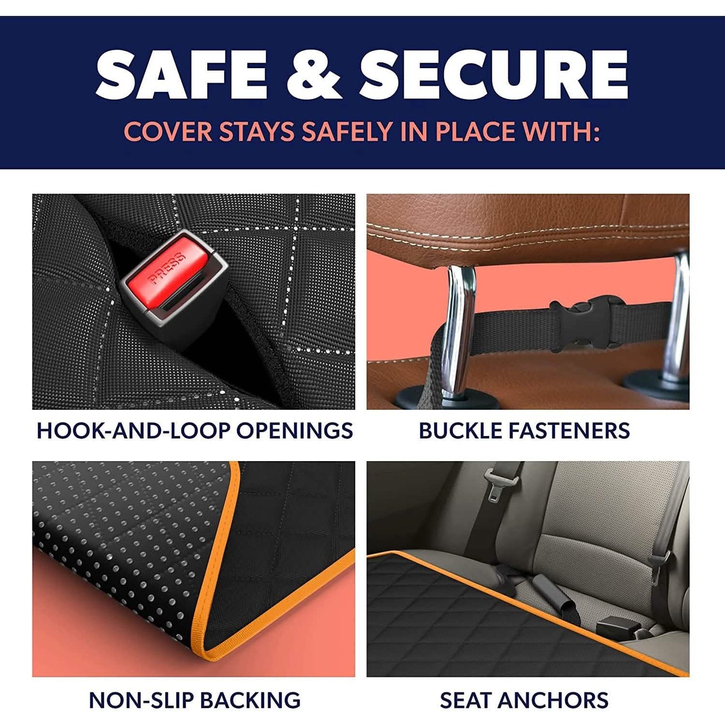 Dog Rear Seat Cover Protector Hammock DailySale, waterproof anti-scratch anti-slip car seat cover on Tampa Home & Garden Store