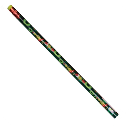 Grinch pencils set Dr Seuss themed wooden pencils in green with festive pattern on Tampa Home & Garden Store