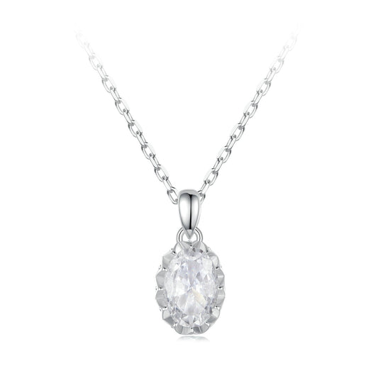 925 Sterling Silver 1 Carat Moissanite pendant necklace with pave setting 400mm chain on Tampa Home & Garden Store