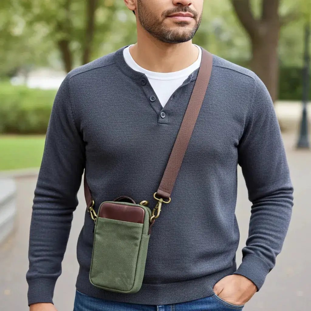 Phone Case, Maxwell Leather Waxed Canvas Phone Case - Tampa Home & Garden Store