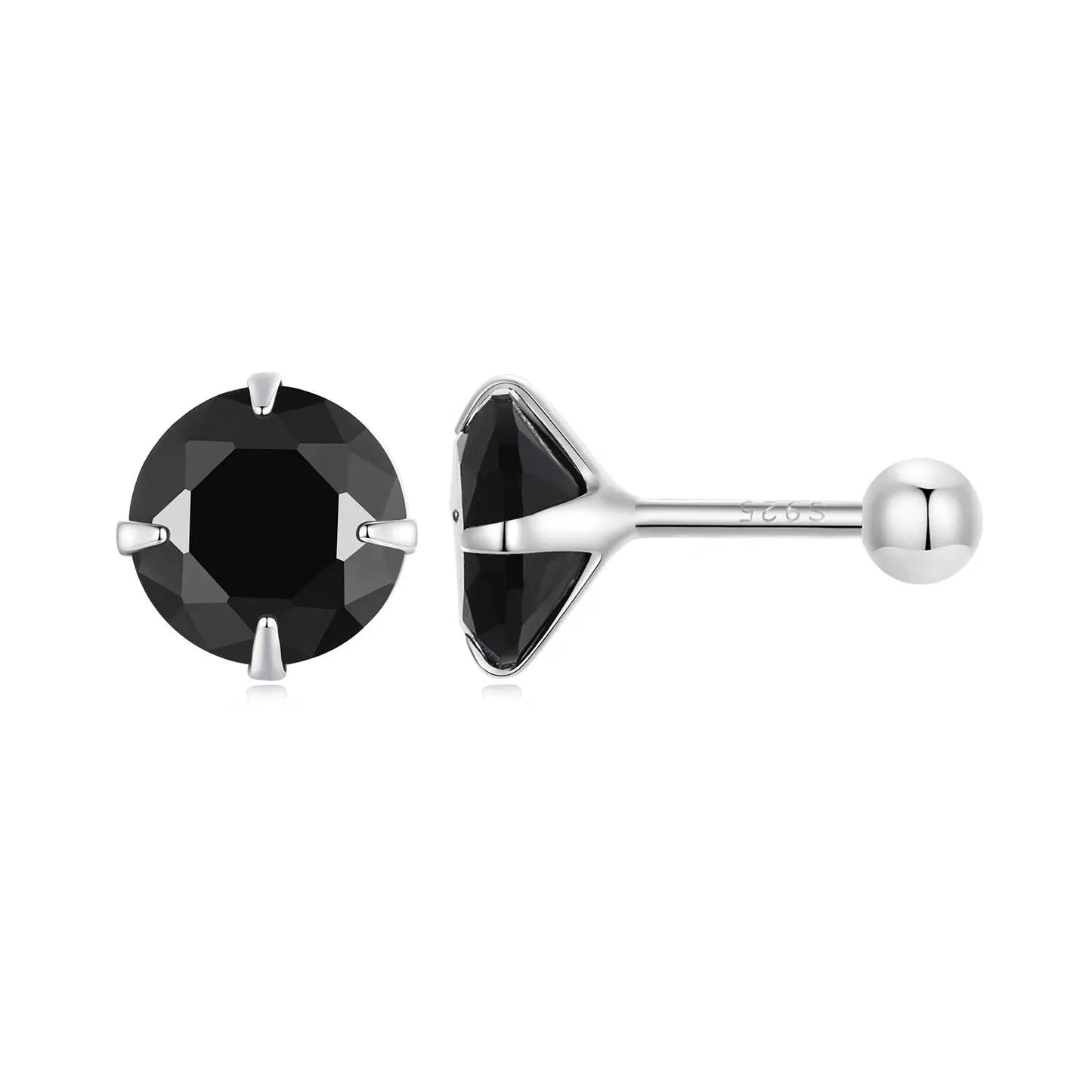 925 Sterling Silver Pavé CZ Earrings for Women black stones by Bids.com on Tampa Home & Garden Store