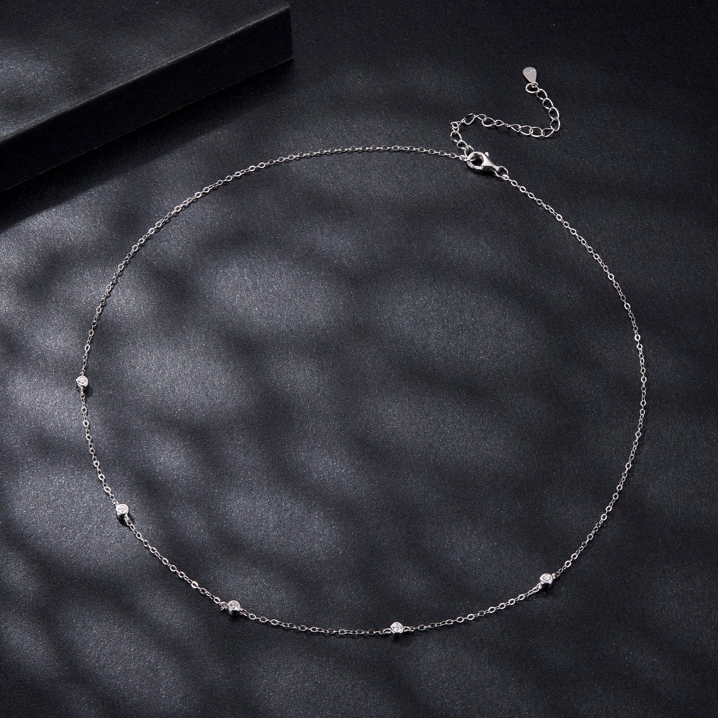 Moissanite Necklace by Bids.com 925 Silver White Gold Plated Adjustable Chain on Tampa Home & Garden Store