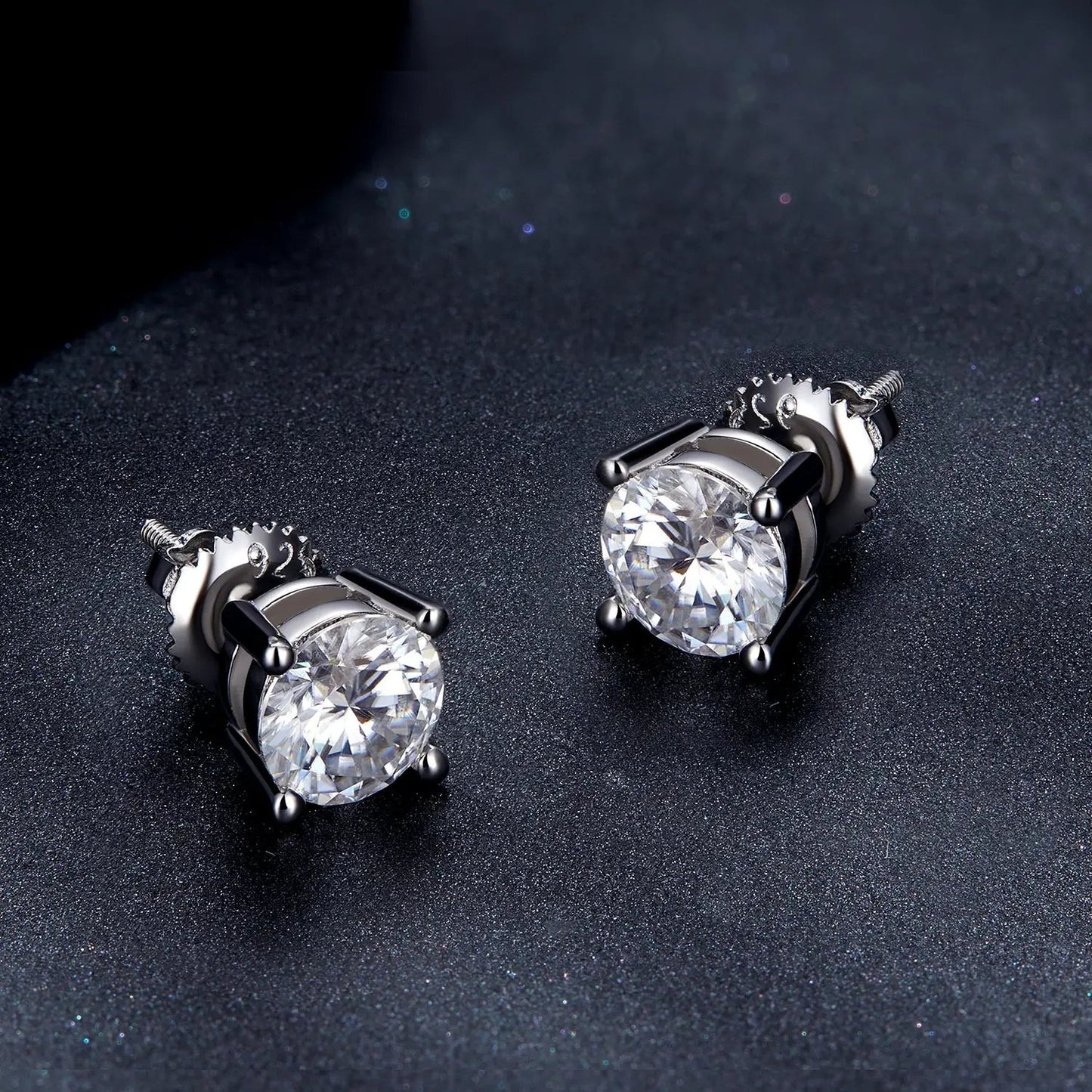 Sterling silver moissanite stud earrings style S 0.5 cm, Bids.com pair on Tampa Home & Garden Store