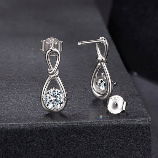 925 sterling silver moissanite earrings with teardrop frame, 0.5ct stones on Tampa Home & Garden Store