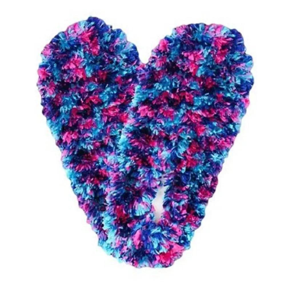 Fuzzy Footies Slippers navy teal fuchsia plush on Tampa Home & Garden Store