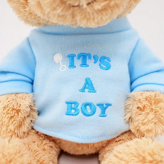 It's a Boy T-Shirt Teddy Bear in a light blue shirt with BOY embroidery and stethoscope on Tampa Home & Garden Store