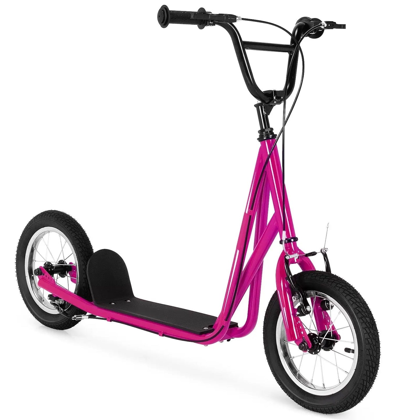 Height Adjustable Kid Kick Scooter with 12 Inch Air Filled Wheel-Navy - Tampa Home & Garden Store