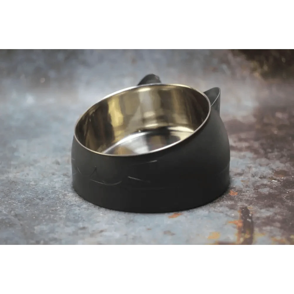 Durable stainless steel cat and dog bowl with black non-slip base by Stevvex on Tampa Home & Garden Store