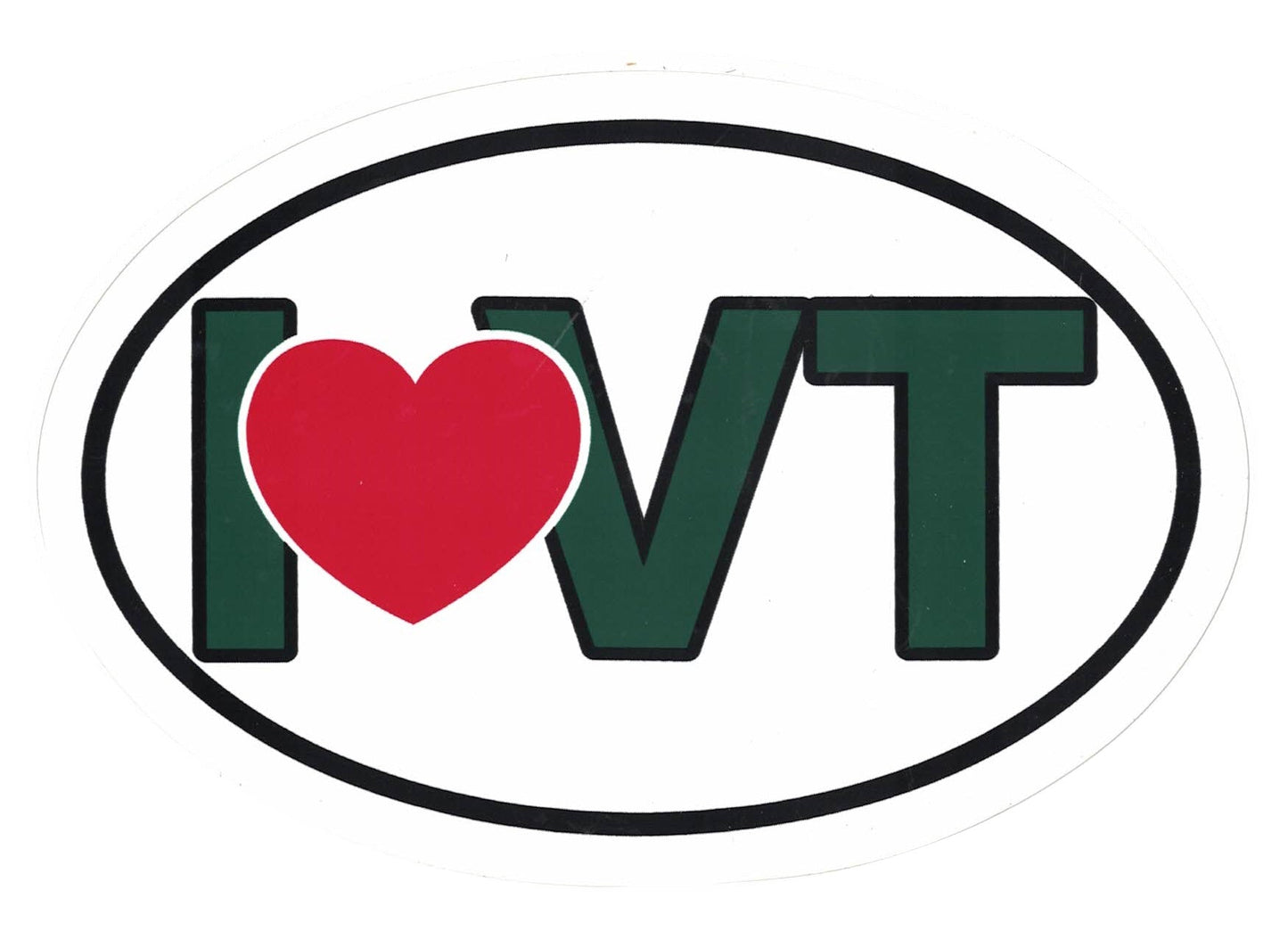 I ♥ VT - Calcomanía grande de Vermont Euro