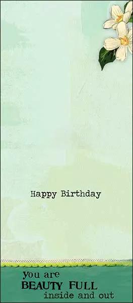 Dear Girl Birthday Card with Glitter Accents, mint card with floral corner on Tampa Home & Garden Store