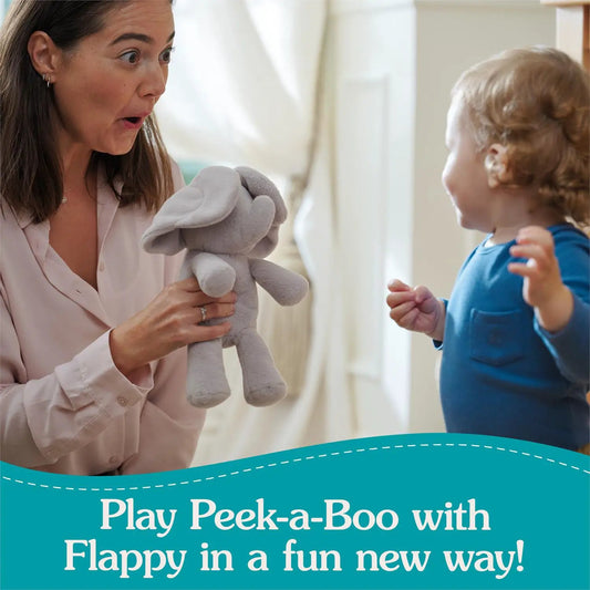 Peek-a-Boo Flappy the Elephant plush, gray stuffed animal by The Country Christmas Loft on Tampa Home & Garden Store