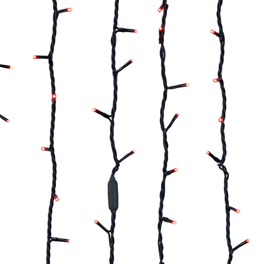 300-Light 3MM Red LED Green Wire Jingle Bright Light Set - 50 Feet