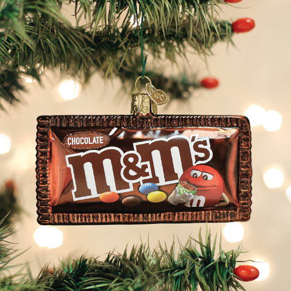 Adorno de cristal de chocolate con leche M&M