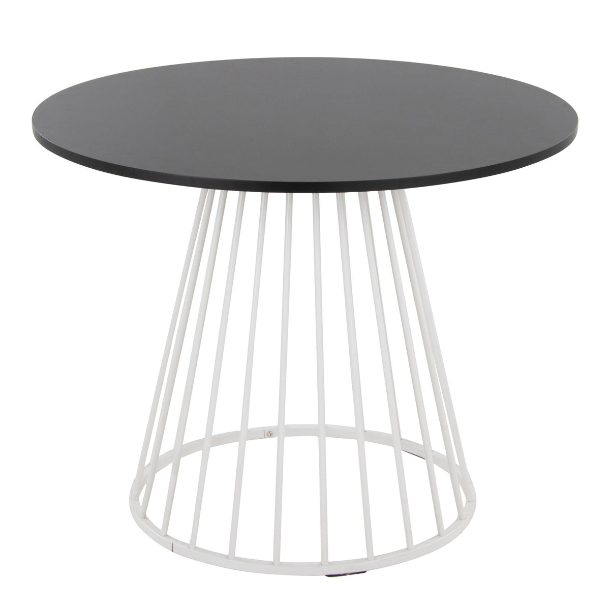 Round black dining table with white metal base by HouseOfZazla on Tampa Home & Garden Store