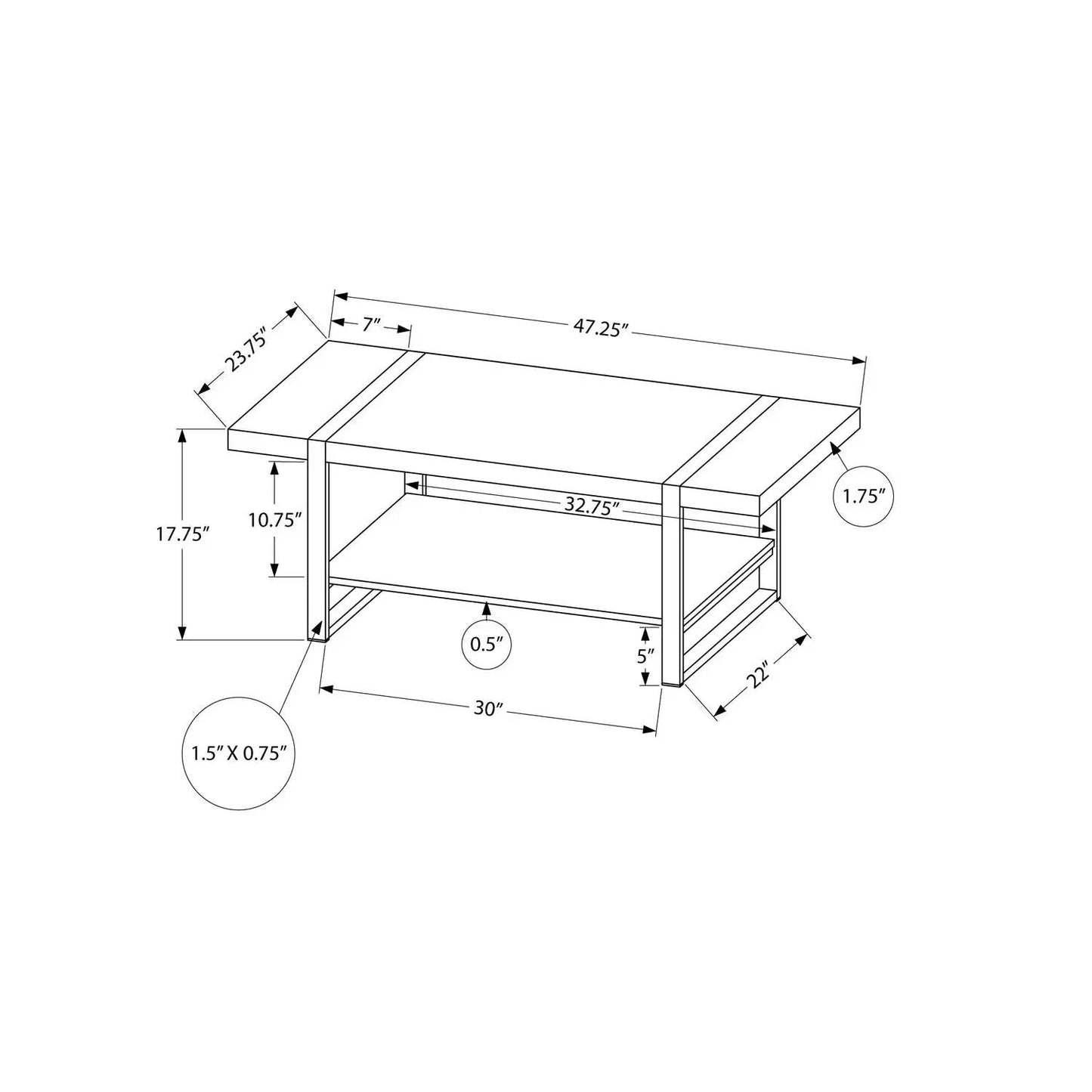 Coffee Table Rectangular Living Room Modern