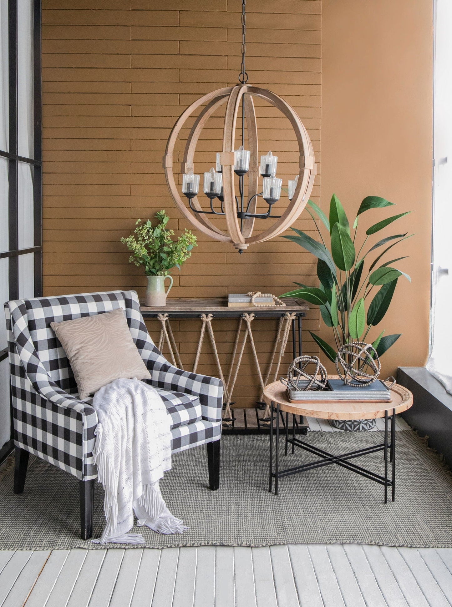 Chandelier HouseOfZazla hanging light fixture with adjustable chain and circular rings on Tampa Home & Garden Store
