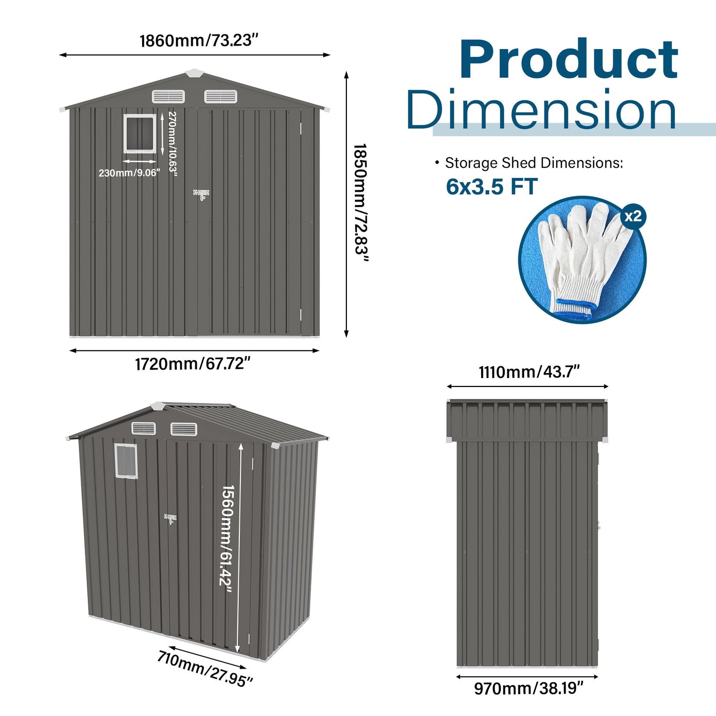 Compact Outdoor Storage Shed and a Lockable Door