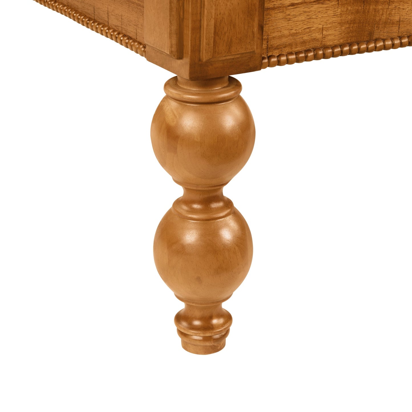 Rectangular wooden coffee table with turned pedestal base and beaded trim HouseOfZazla on Tampa Home & Garden Store