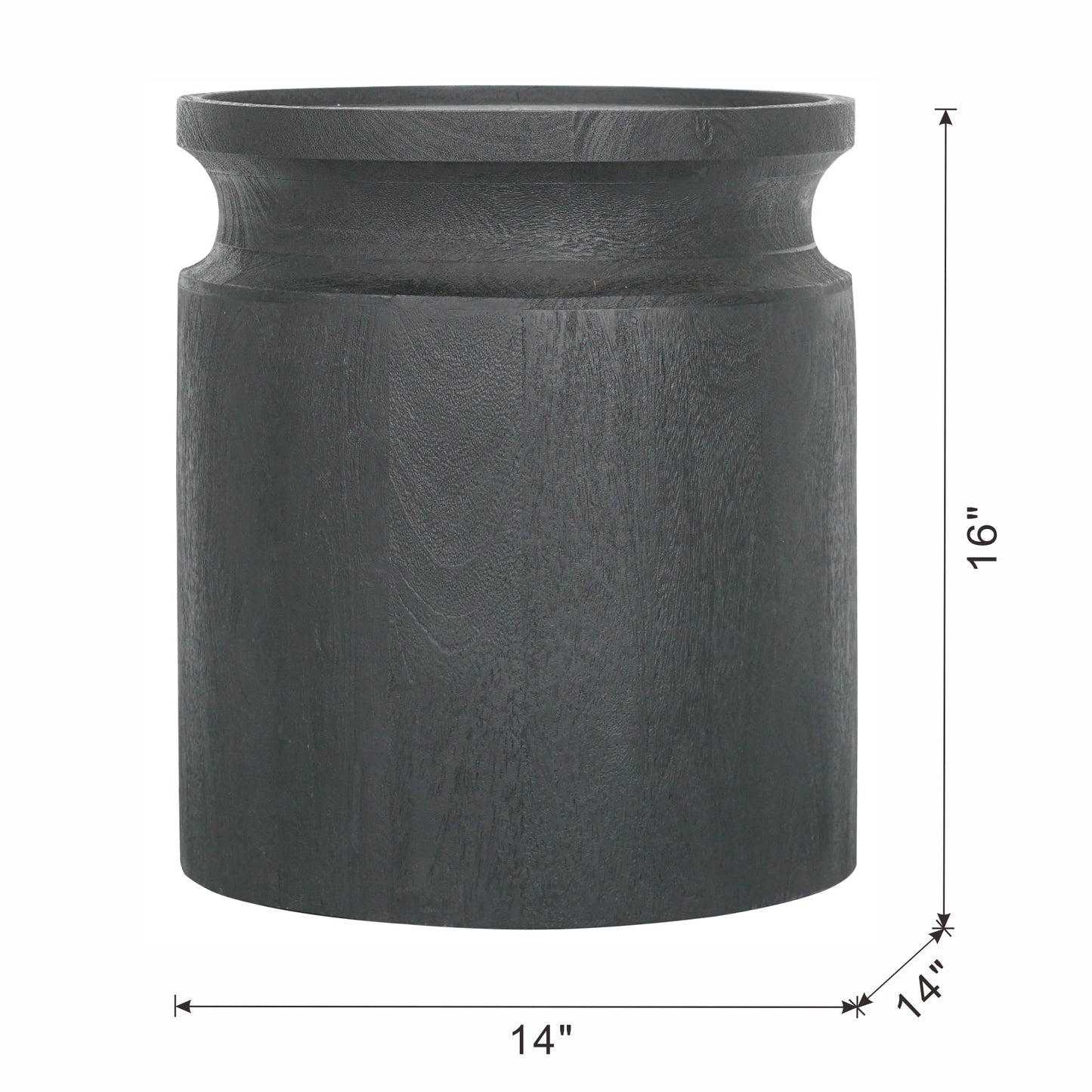 Black cylindrical wood nightstand by HouseOfZazla, 14in wide on Tampa Home & Garden Store