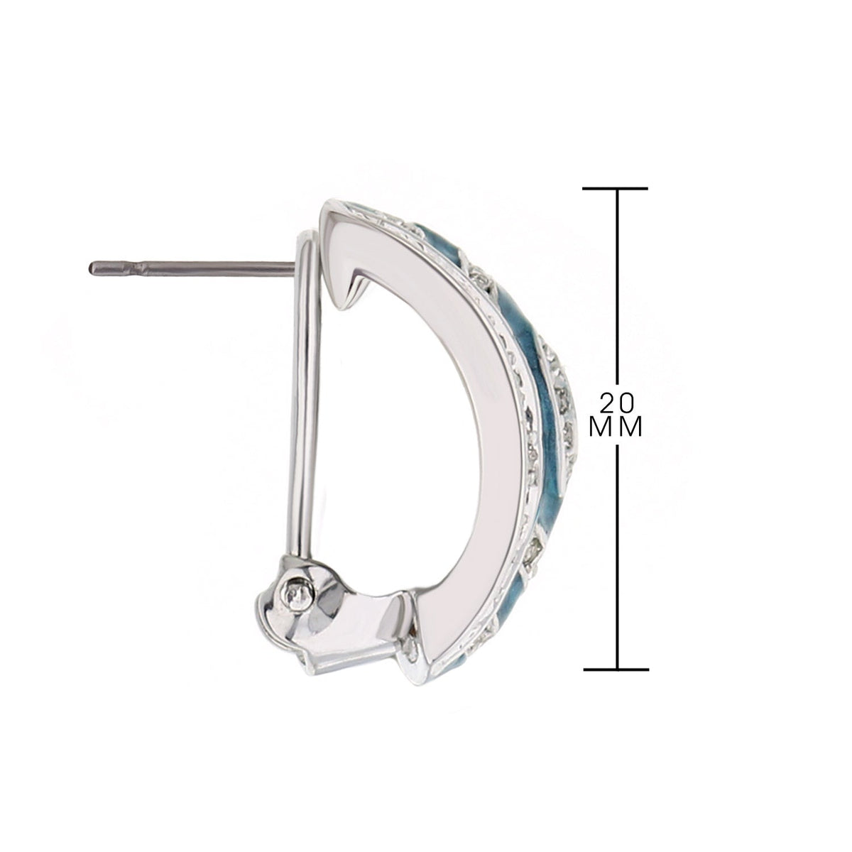 Lga French Clip Earrings by Lauren G Adams, silver-tone hoop with turquoise enamel on Tampa Home & Garden Store