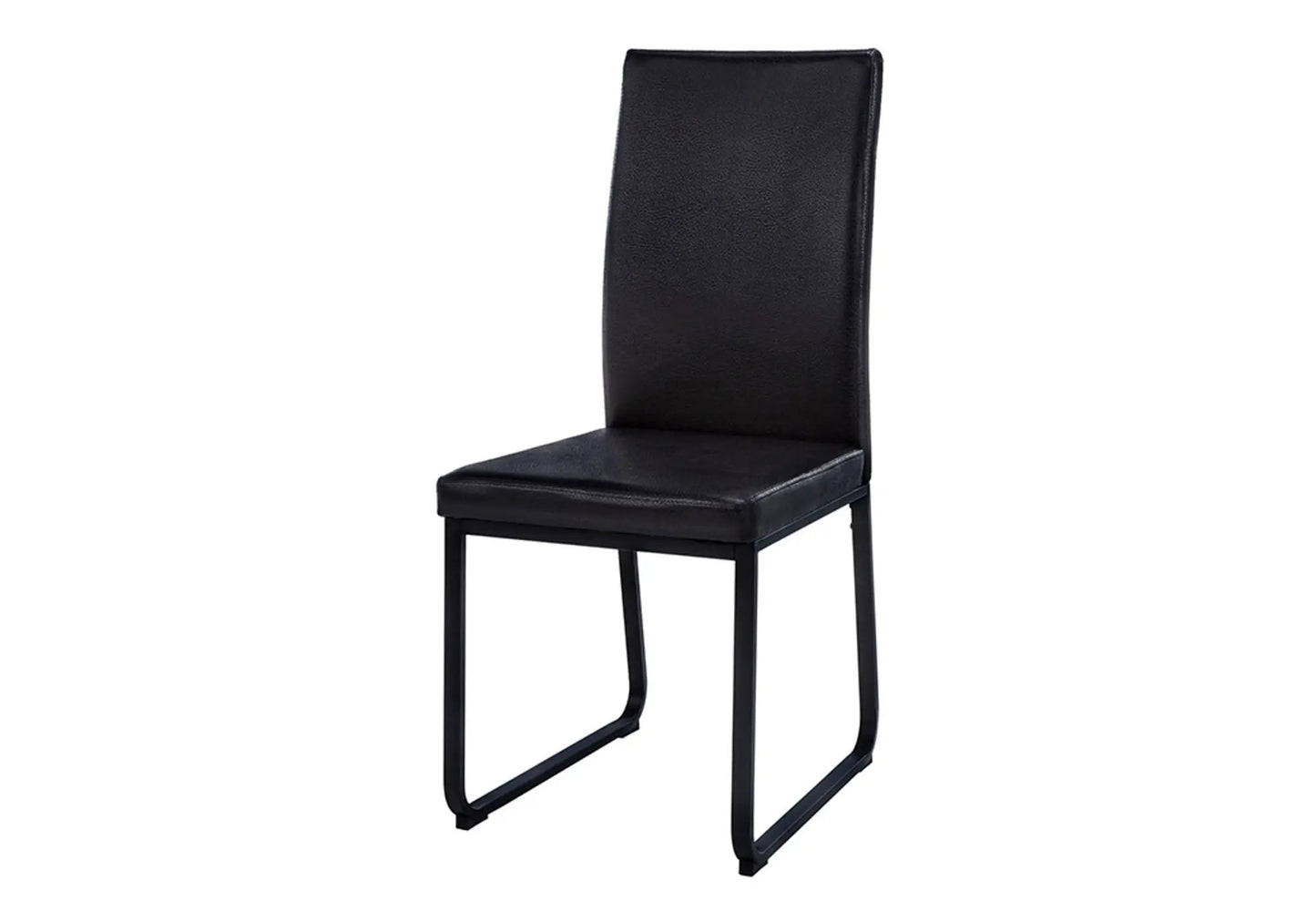 Black upholstered dining chairs set of 2 with high backs and metal cantilever legs on Tampa Home & Garden Store