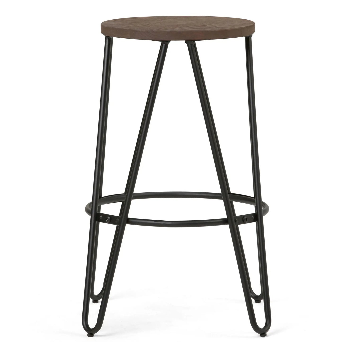 Simeon Multifunctional Metal Stool with Wood Seat