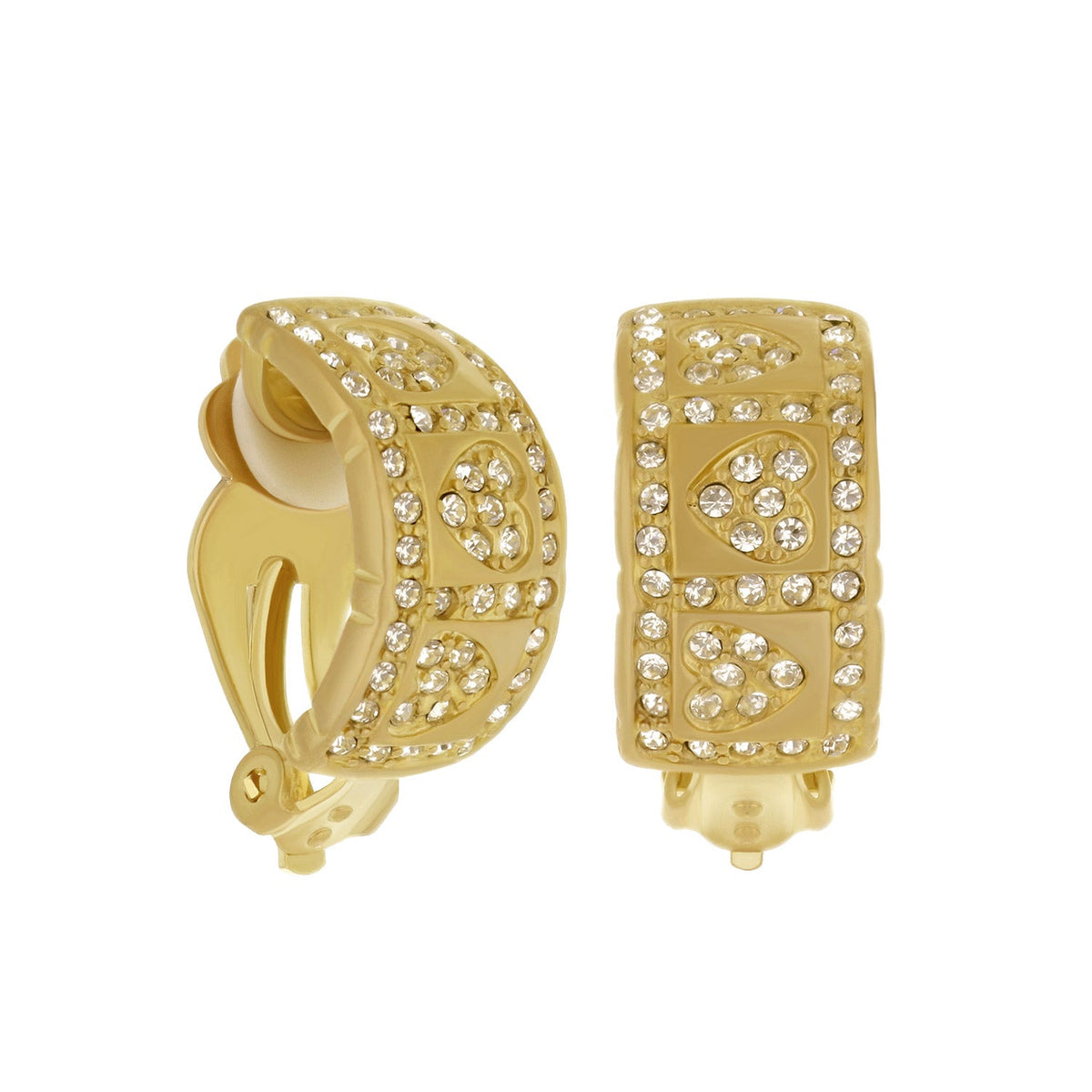 Lauren G Adams pave earrings, gold-tone rectangular crystal pavé panels on Tampa Home & Garden Store