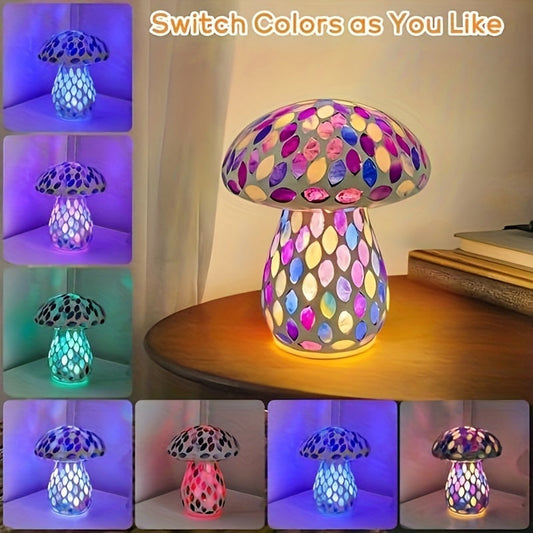 Wireless Mushroom Table Lamp - Touch Control, Rechargeable LED, Cordless - Tampa Home & Garden Store