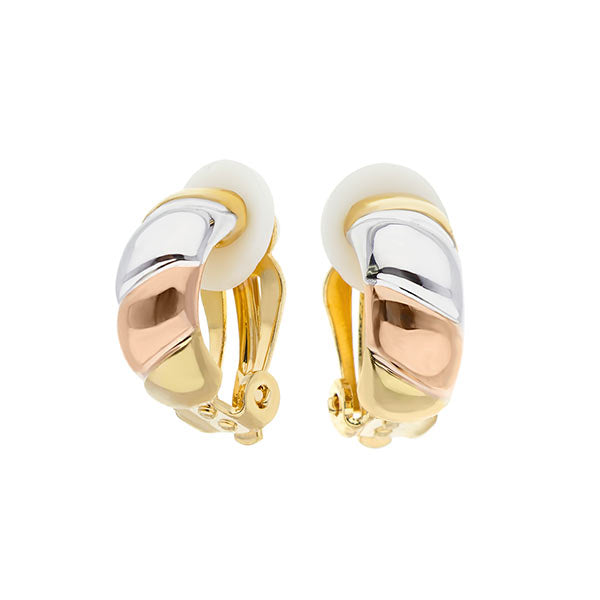Socialite Earrings Ridged Half-Hoop Clip multicolor metal by Lauren G Adams on Tampa Home & Garden Store